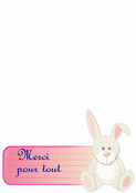 Carte de remerciement avec un joli lapin